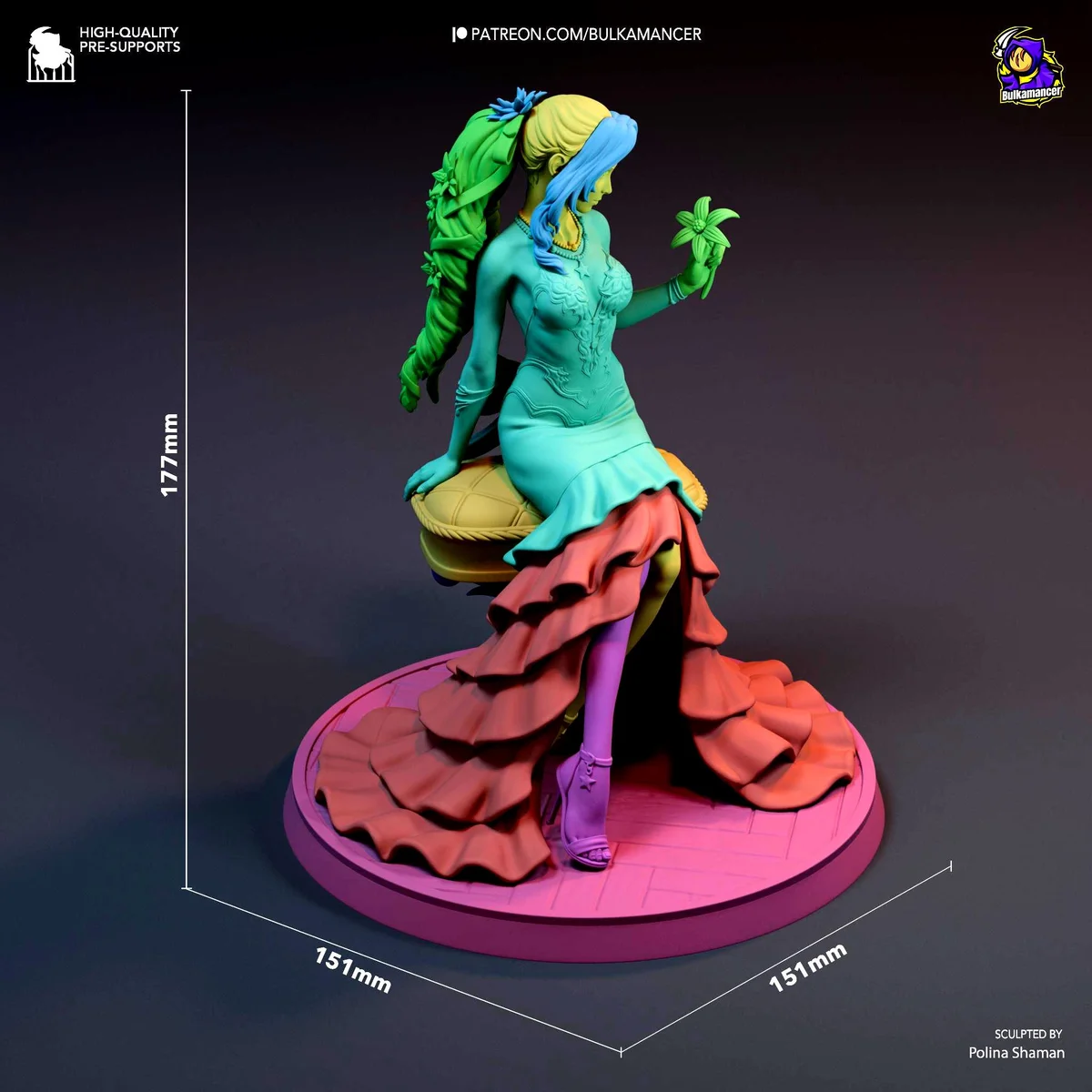 Aerith Gainsborough Flower Girl Cetra - Final Fantasy VII FF7 Unpainted Resin Figurine Kit - 1/8 Scale 177mm 7.0in - 3D Printed Statue — 2/10