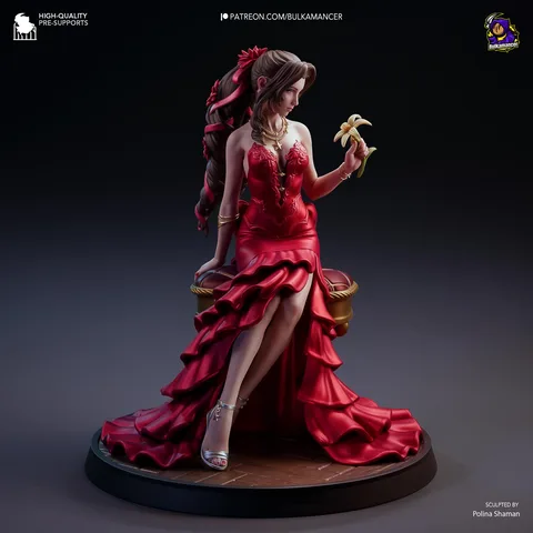 Aerith Gainsborough Flower Girl Cetra - Final Fantasy VII FF7 Unpainted Resin Figurine Kit - 1/8 Scale 177mm 7.0in - 3D Printed Statue