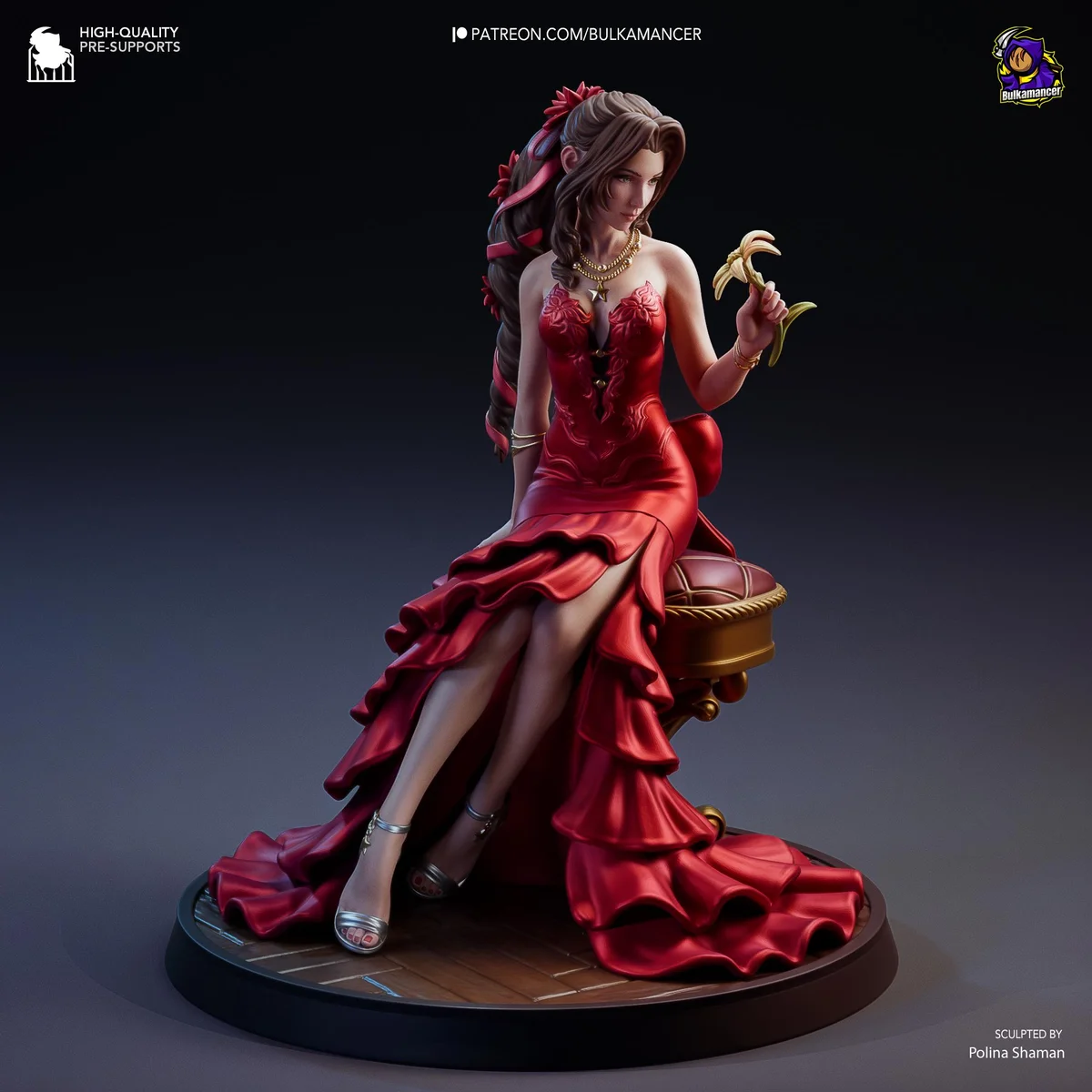 Aerith Gainsborough Flower Girl Cetra - Final Fantasy VII FF7 Unpainted Resin Figurine Kit - 1/8 Scale 177mm 7.0in - 3D Printed Statue — 6/10