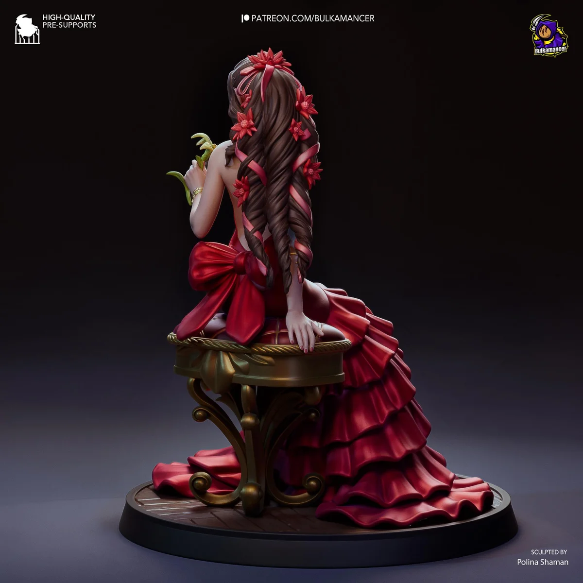 Aerith Gainsborough Flower Girl Cetra - Final Fantasy VII FF7 Unpainted Resin Figurine Kit - 1/8 Scale 177mm 7.0in - 3D Printed Statue — 7/10