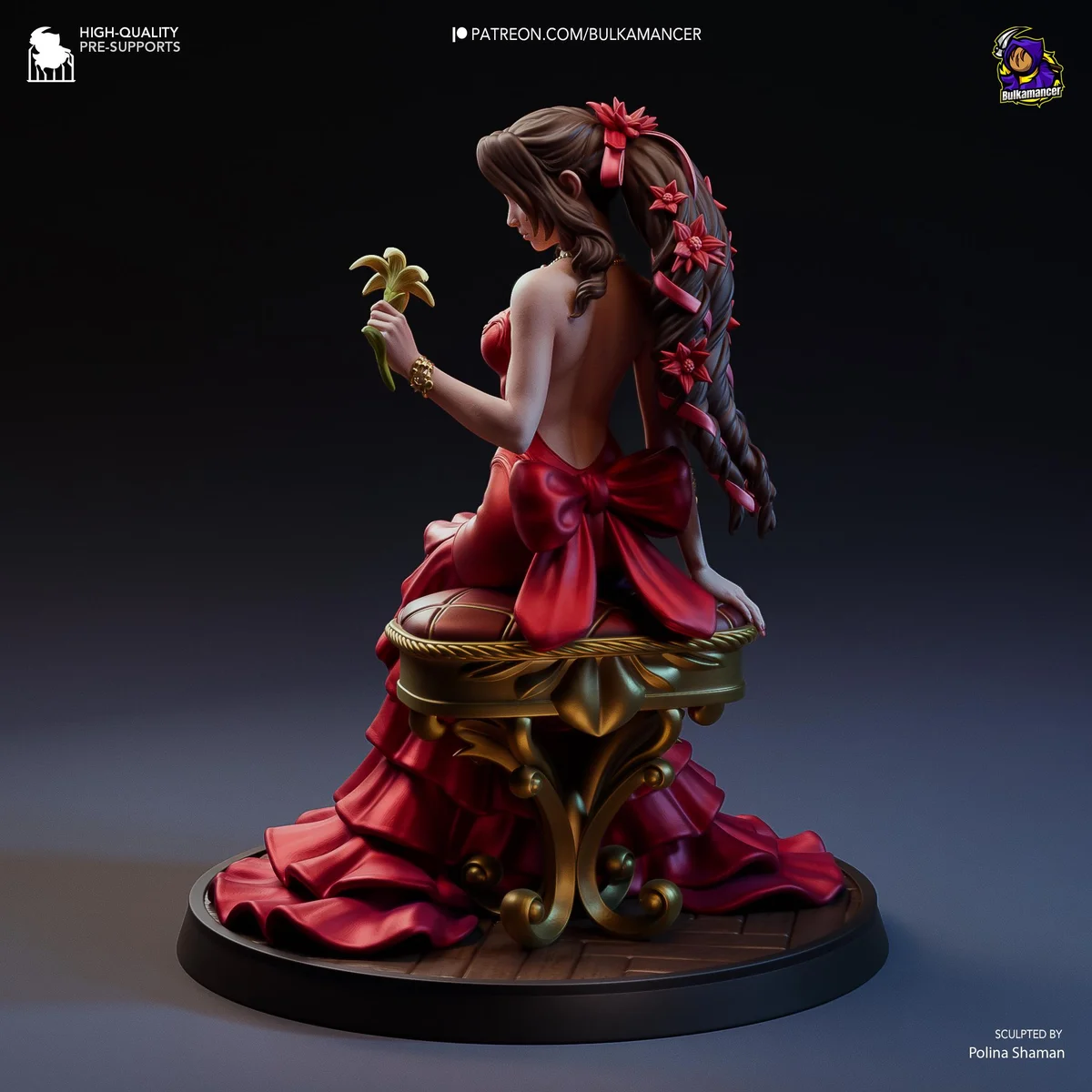 Aerith Gainsborough Flower Girl Cetra - Final Fantasy VII FF7 Unpainted Resin Figurine Kit - 1/8 Scale 177mm 7.0in - 3D Printed Statue — 8/10