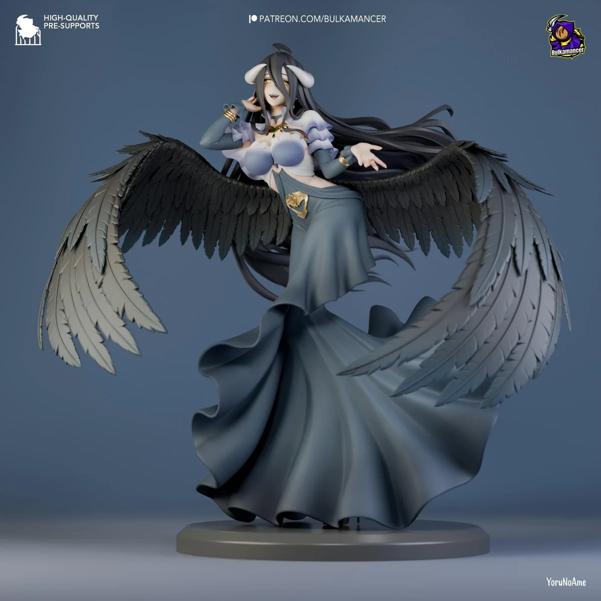 Albedo Succubus Overseer - Overlord Anime Unpainted Resin Figurine Kit - 1/8 Scale 224mm 8.8in - 3D Printed Statue Fan Art — 5/10