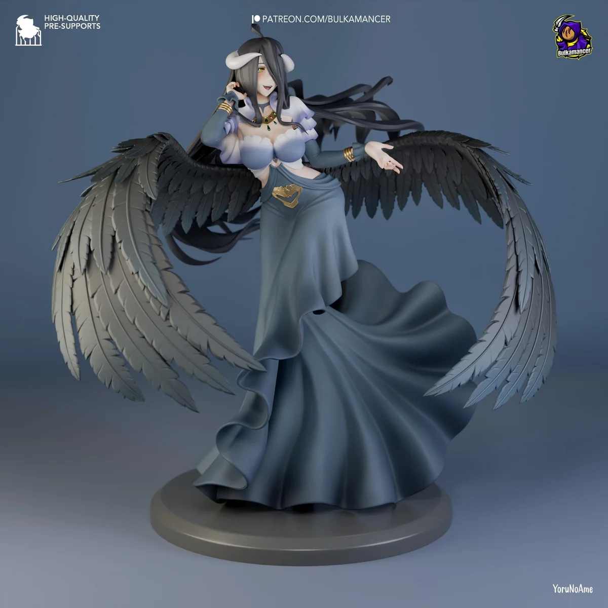 Albedo Succubus Overseer - Overlord Anime Unpainted Resin Figurine Kit - 1/8 Scale 224mm 8.8in - 3D Printed Statue Fan Art — 6/10