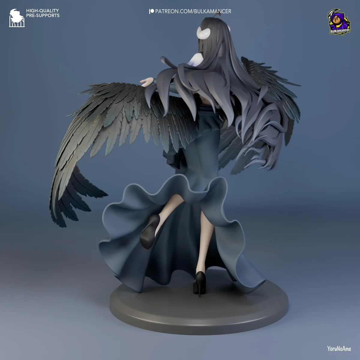 Albedo Succubus Overseer - Overlord Anime Unpainted Resin Figurine Kit - 1/8 Scale 224mm 8.8in - 3D Printed Statue Fan Art — 7/10