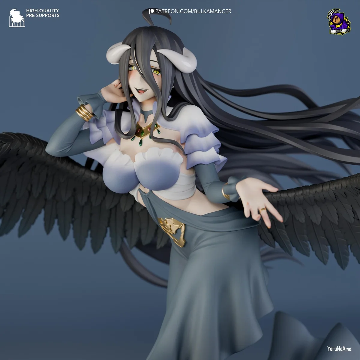 Albedo Succubus Overseer - Overlord Anime Unpainted Resin Figurine Kit - 1/8 Scale 224mm 8.8in - 3D Printed Statue Fan Art — 8/10