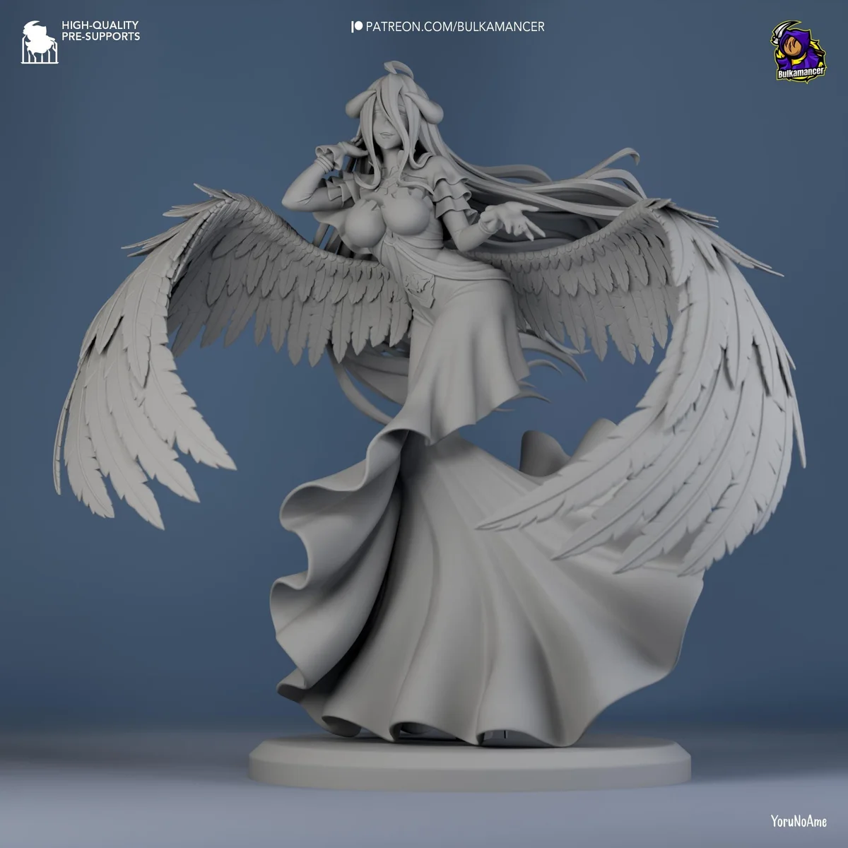Albedo Succubus Overseer - Overlord Anime Unpainted Resin Figurine Kit - 1/8 Scale 224mm 8.8in - 3D Printed Statue Fan Art — 9/10
