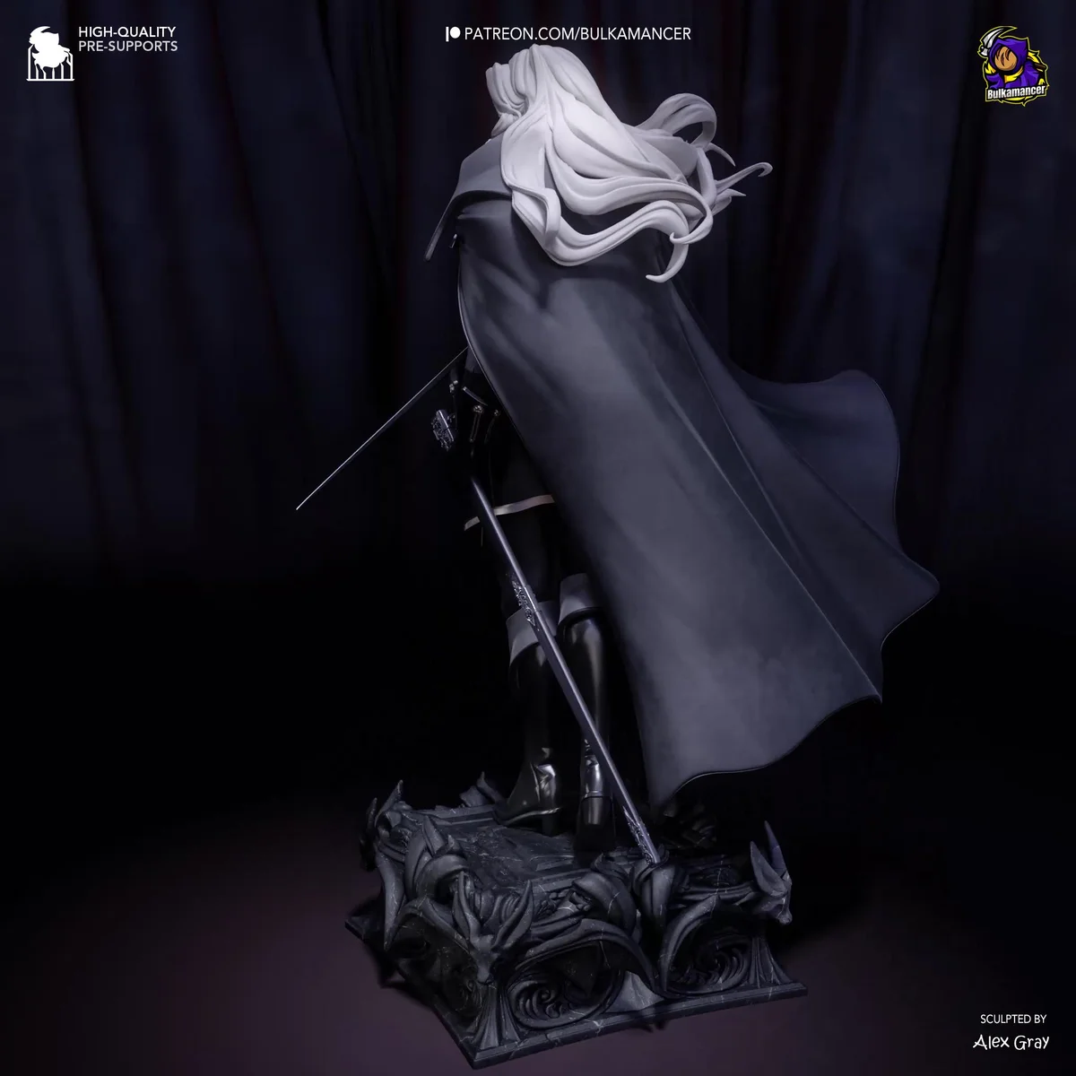 Alucard Dhampir Vampire Hunter - Castlevania Symphony of the Night Unpainted Resin Figurine Kit - 1/8 Scale 271mm 10.7in - 3D Printed Statue — 8/10