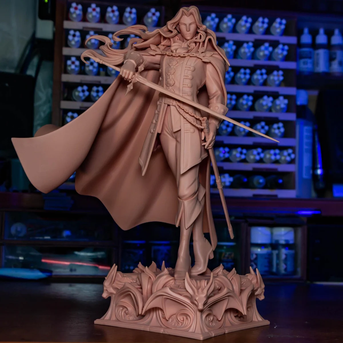 Alucard Dhampir Vampire Hunter - Castlevania Symphony of the Night Unpainted Resin Figurine Kit - 1/8 Scale 271mm 10.7in - 3D Printed Statue — 10/10