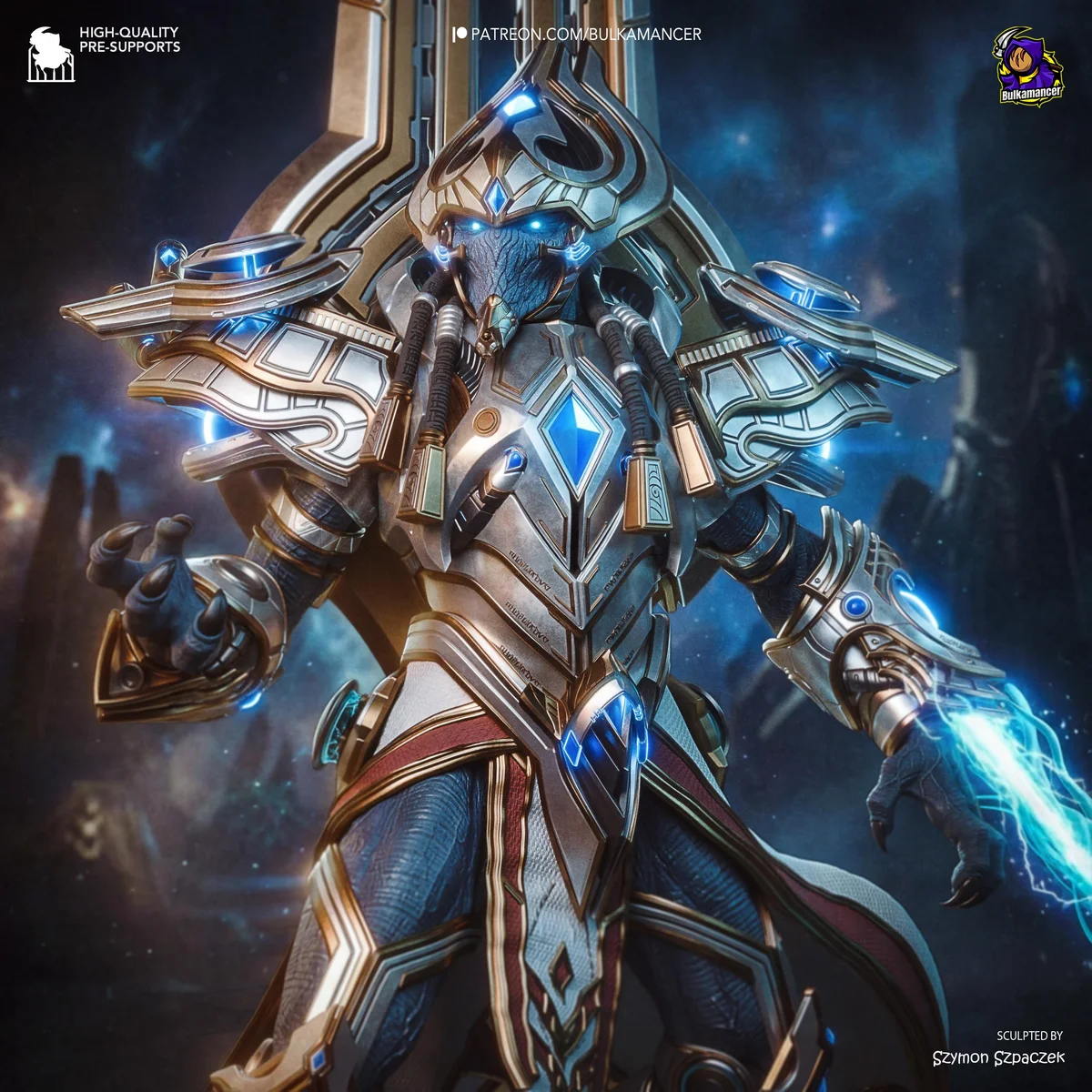 Artanis Hierarch of the Protoss - StarCraft II Unpainted Resin Figurine Kit - 1/8 Scale 321mm 12.6in - 3D Printed Statue Fan Art — 4/10