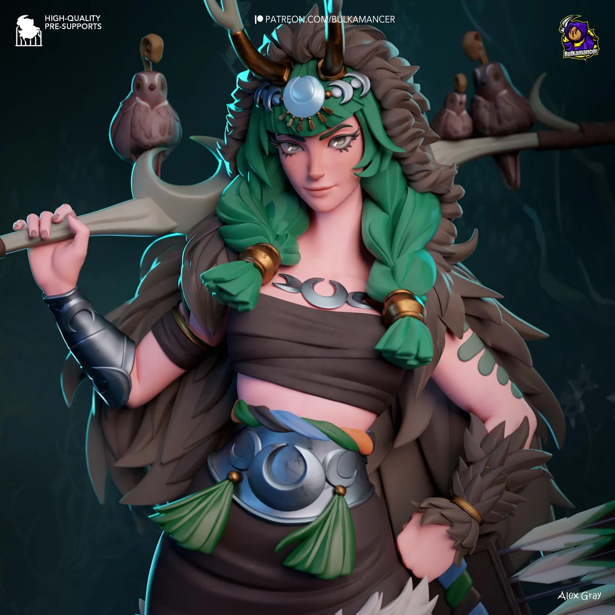 Artemis Goddess of the Hunt Greek Mythology Huntress - Hades Supergiant Unpainted Resin Figurine Kit - 1/8 Scale 283mm 11.1in - Statue — 4/10