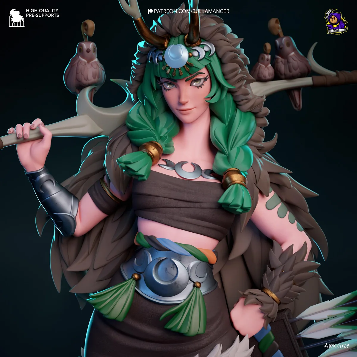 Artemis Goddess of the Hunt Greek Mythology Huntress - Hades Supergiant Unpainted Resin Figurine Kit - 1/8 Scale 283mm 11.1in - Statue — 5/10