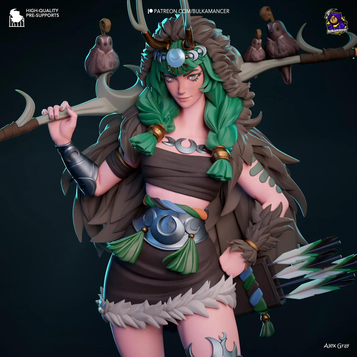 Artemis Goddess of the Hunt Greek Mythology Huntress - Hades Supergiant Unpainted Resin Figurine Kit - 1/8 Scale 283mm 11.1in - Statue — 1/10