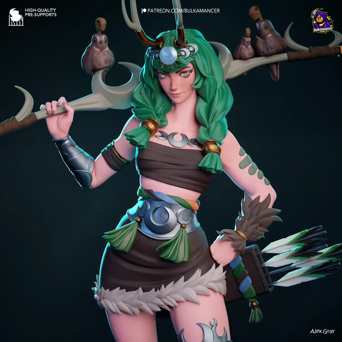Artemis Goddess of the Hunt Greek Mythology Huntress - Hades Supergiant Unpainted Resin Figurine Kit - 1/8 Scale 283mm 11.1in - Statue — 6/10