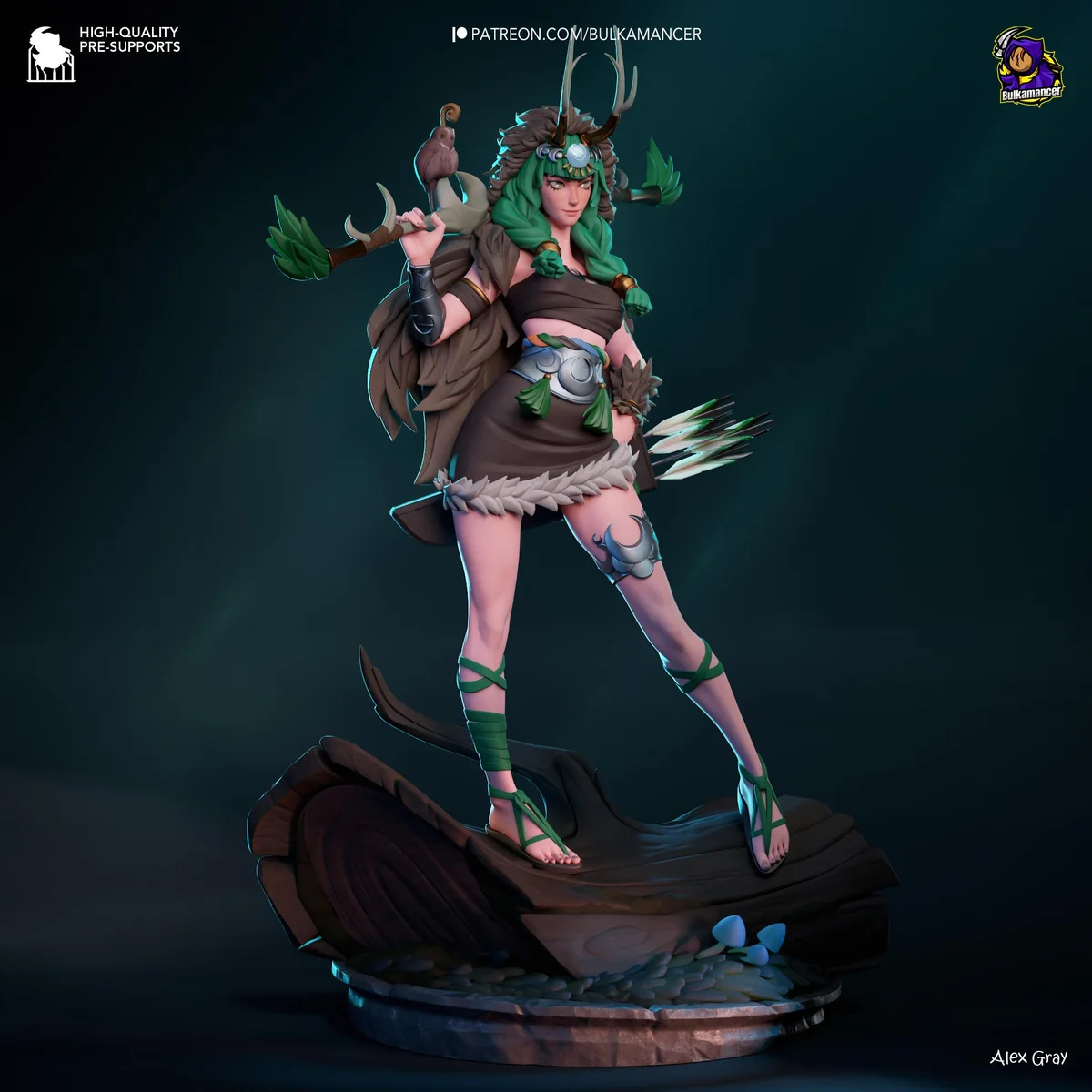 Artemis Goddess of the Hunt Greek Mythology Huntress - Hades Supergiant Unpainted Resin Figurine Kit - 1/8 Scale 283mm 11.1in - Statue — 8/10