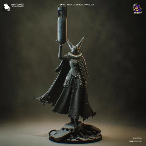 Artillery Witch Wargame Miniature - Trench Crusade Unpainted Resin Figurine Kit - 1/8 Scale 360mm 14.2in - 3D Printed Statue Fan Art