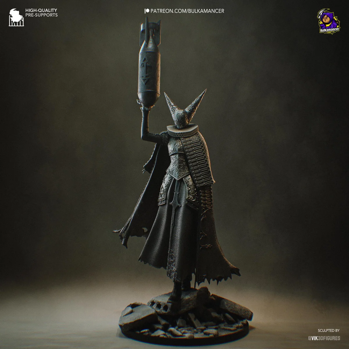 Artillery Witch Wargame Miniature - Trench Crusade Unpainted Resin Figurine Kit - 1/8 Scale 360mm 14.2in - 3D Printed Statue Fan Art — 6/10