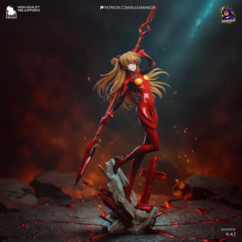 Asuka Langley Plugsuit Pilot - Evangelion Unpainted Resin Figurine Kit - 1/8 Scale 300mm 11.8in - 3D Printed Statue Fan Art
