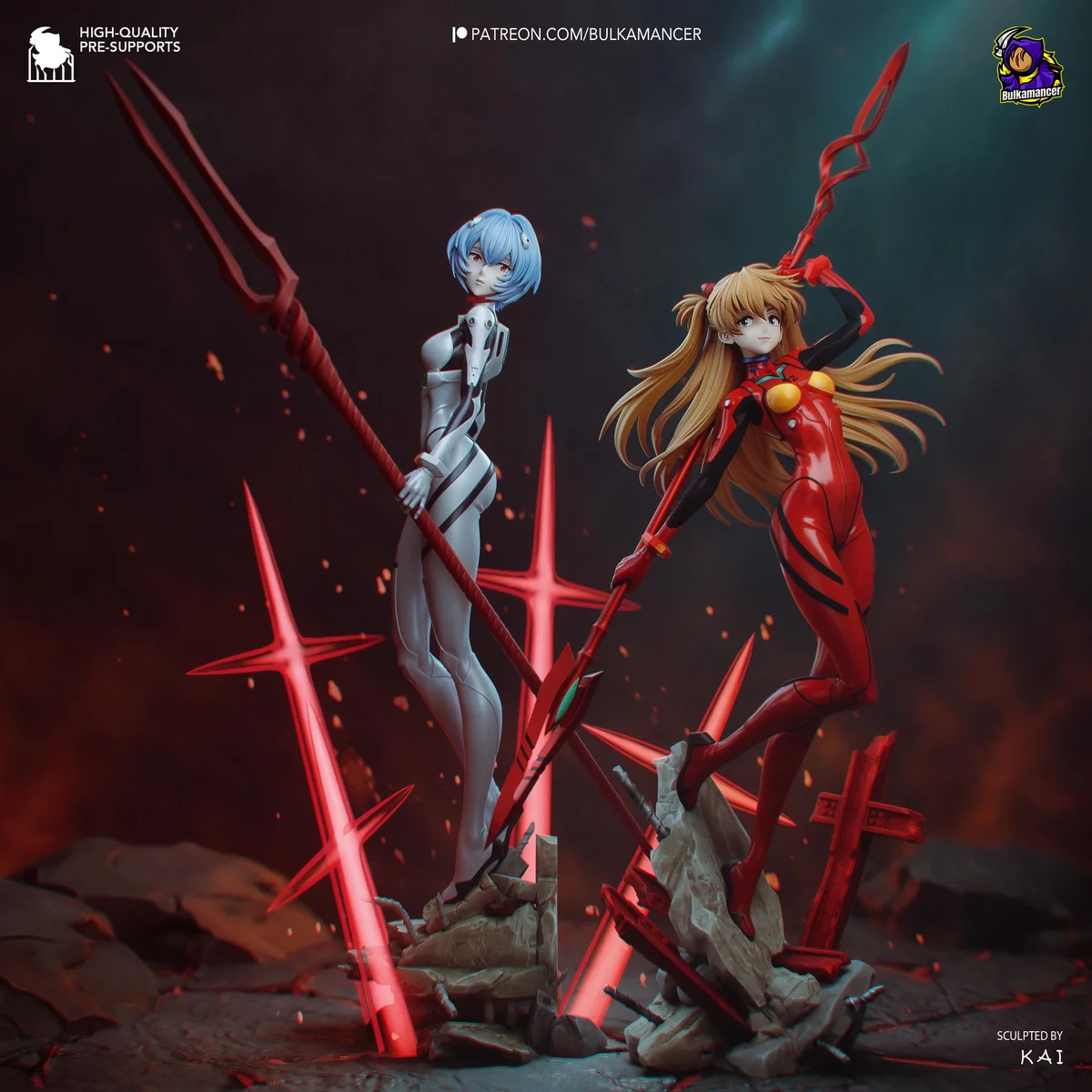 Asuka Langley Plugsuit Pilot - Evangelion Unpainted Resin Figurine Kit - 1/8 Scale 300mm 11.8in - 3D Printed Statue Fan Art — 10/10