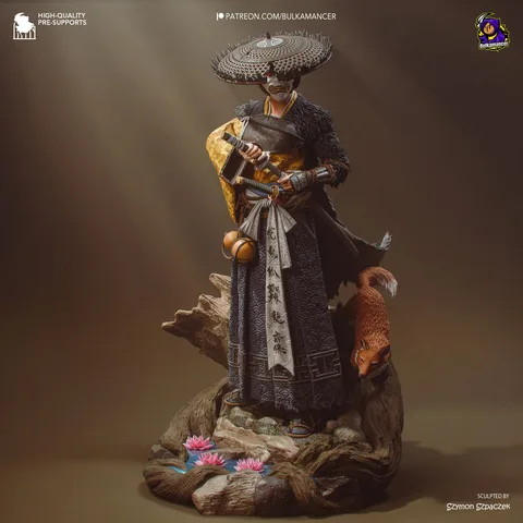Atsu Onryo Female Samurai - Ghost of Yotei Unpainted Resin Figurine Kit - 1/8 Scale 242mm 9.5in - 3D Printed Statue Fan Art