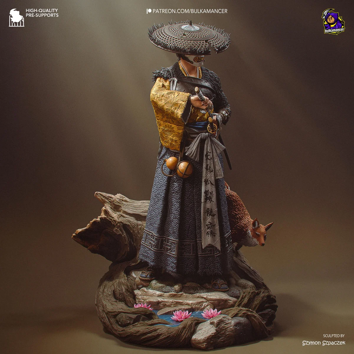 Atsu Onryo Female Samurai - Ghost of Yotei Unpainted Resin Figurine Kit - 1/8 Scale 242mm 9.5in - 3D Printed Statue Fan Art — 5/10