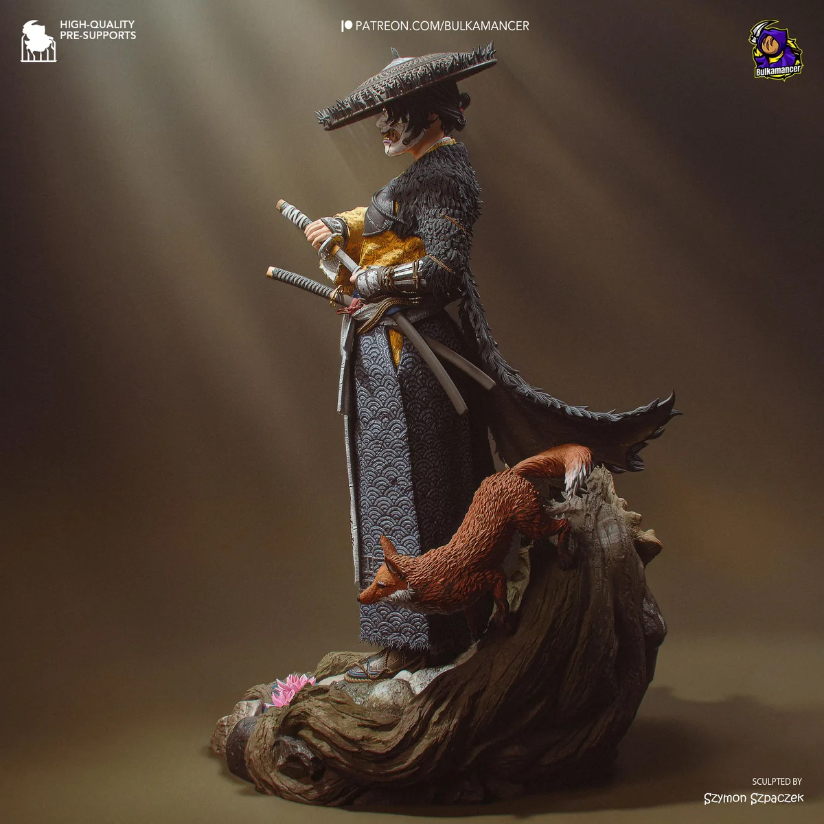 Atsu Onryo Female Samurai - Ghost of Yotei Unpainted Resin Figurine Kit - 1/8 Scale 242mm 9.5in - 3D Printed Statue Fan Art — 8/10