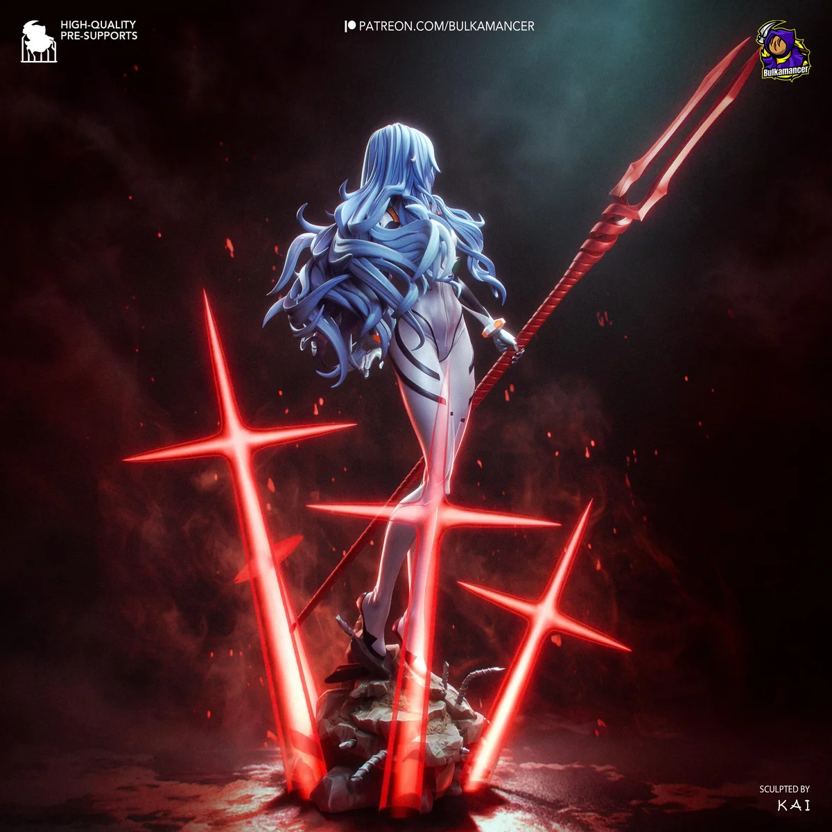 Ayanami Rei, Pilot of Unit-00 - Neon Genesis Evangelion Unpainted Resin Figurine Kit - 1/8 Scale 270mm 10.6in - 3D Printed Statue Fan Art — 7/10