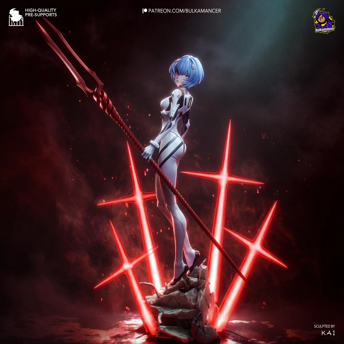 Ayanami Rei, Pilot of Unit-00 - Neon Genesis Evangelion Unpainted Resin Figurine Kit - 1/8 Scale 270mm 10.6in - 3D Printed Statue Fan Art — 10/10