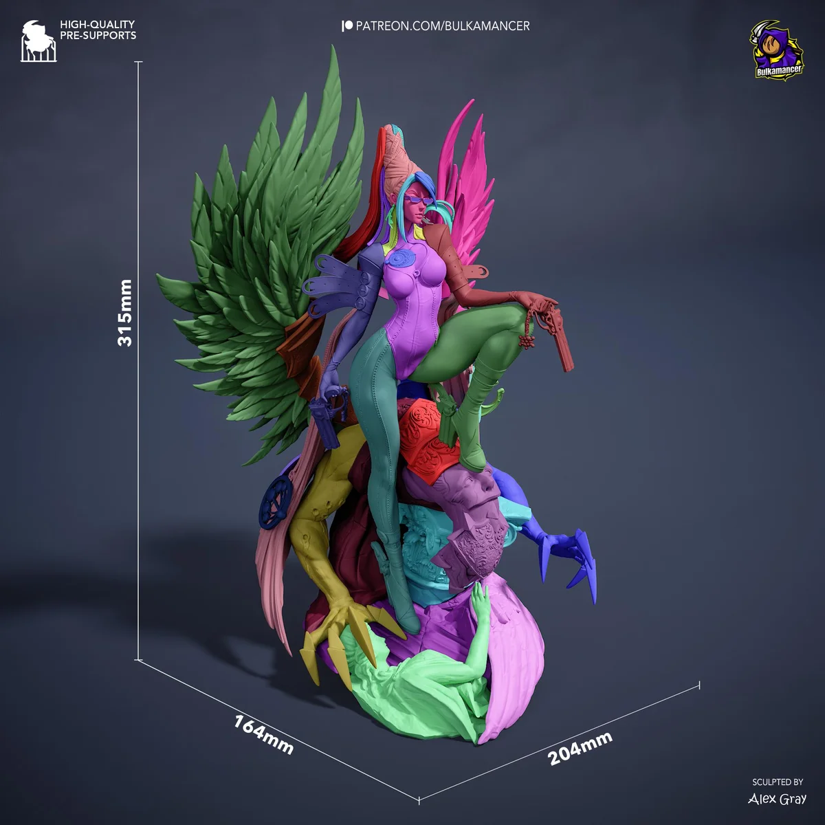Bayonetta Umbra Witch Cereza - Stylish Action Unpainted Resin Figurine Kit - 1/8 Scale 315mm 12.4in - 3D Printed Statue Fan Art — 2/10