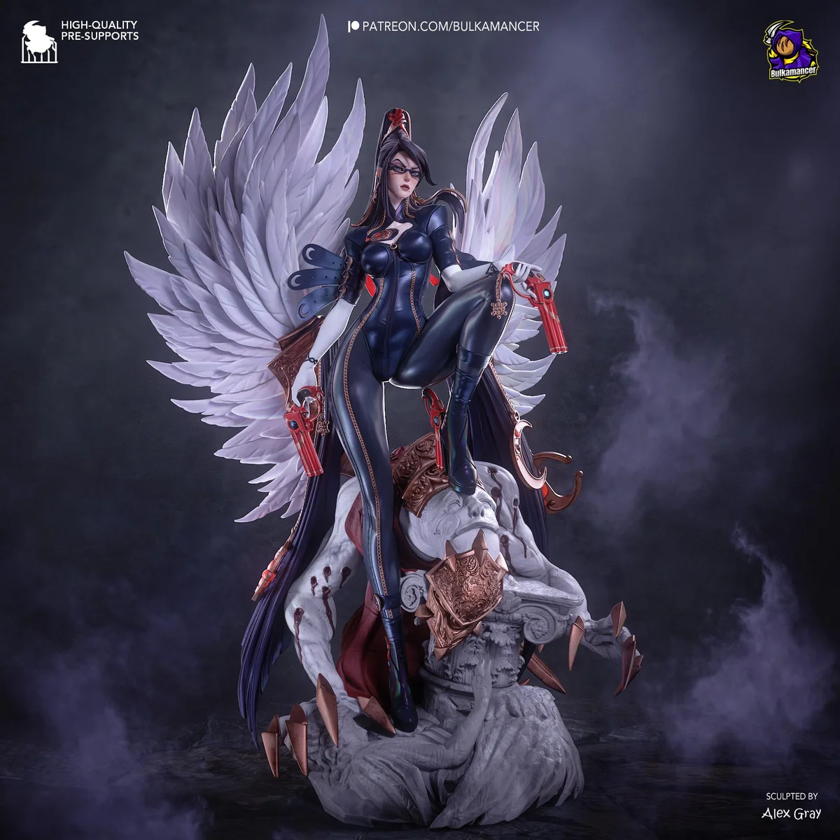 Bayonetta Umbra Witch Cereza - Stylish Action Unpainted Resin Figurine Kit - 1/8 Scale 315mm 12.4in - 3D Printed Statue Fan Art — 1/10
