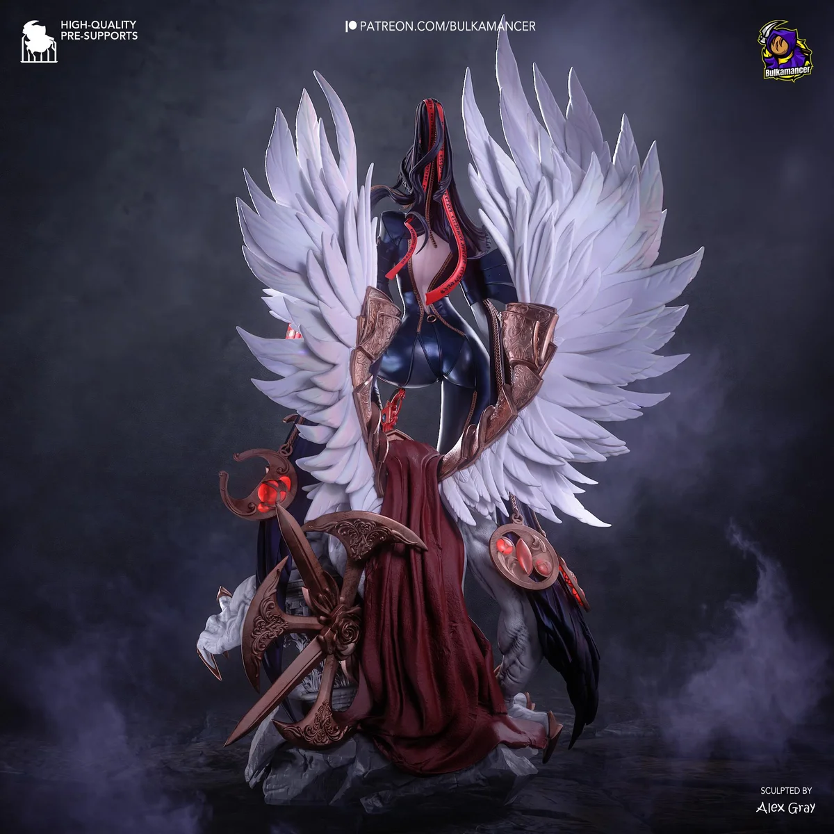 Bayonetta Umbra Witch Cereza - Stylish Action Unpainted Resin Figurine Kit - 1/8 Scale 315mm 12.4in - 3D Printed Statue Fan Art — 6/10