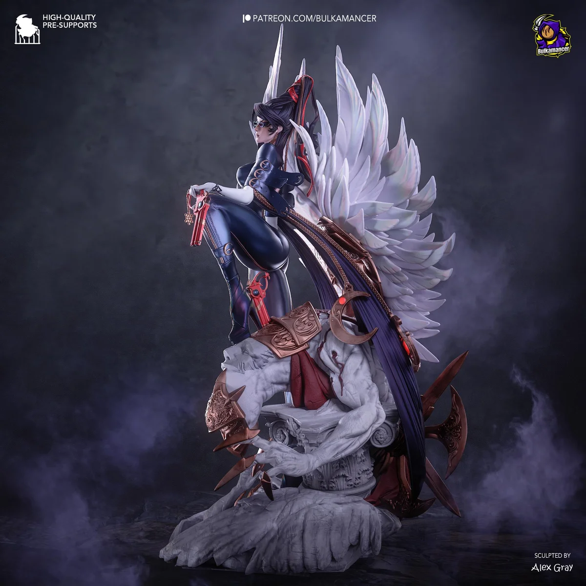 Bayonetta Umbra Witch Cereza - Stylish Action Unpainted Resin Figurine Kit - 1/8 Scale 315mm 12.4in - 3D Printed Statue Fan Art — 7/10