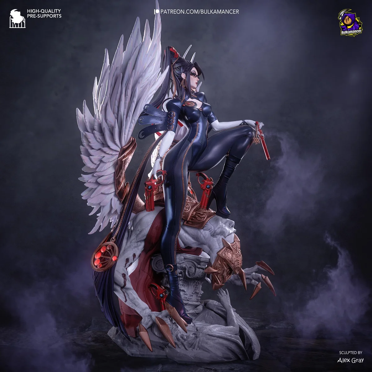 Bayonetta Umbra Witch Cereza - Stylish Action Unpainted Resin Figurine Kit - 1/8 Scale 315mm 12.4in - 3D Printed Statue Fan Art — 8/10
