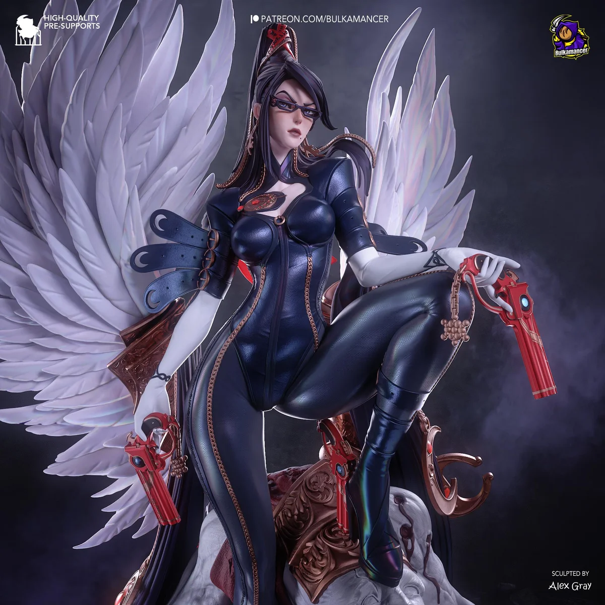 Bayonetta Umbra Witch Cereza - Stylish Action Unpainted Resin Figurine Kit - 1/8 Scale 315mm 12.4in - 3D Printed Statue Fan Art — 9/10