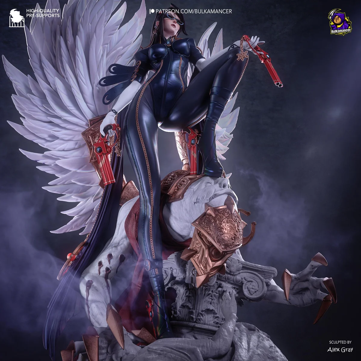 Bayonetta Umbra Witch Cereza - Stylish Action Unpainted Resin Figurine Kit - 1/8 Scale 315mm 12.4in - 3D Printed Statue Fan Art — 10/10