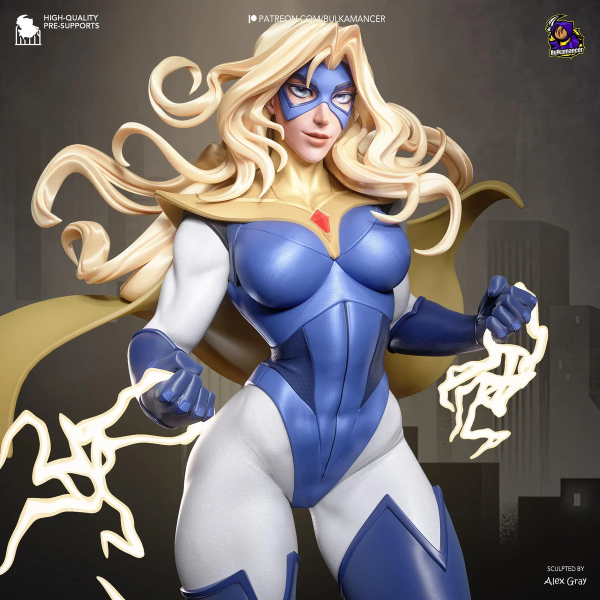 Blonde Blazer Superhero - Dispatch Game Unpainted Resin Figurine Kit - 1/8 Scale 286mm 11.3in - 3D Printed Statue Fan Art — 4/10