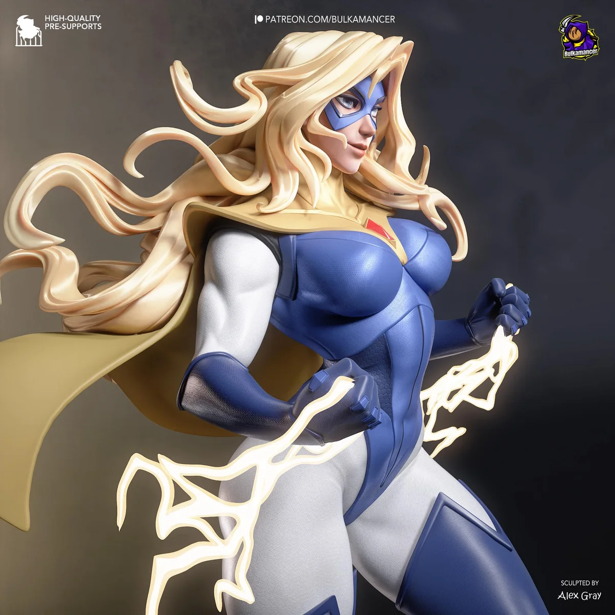 Blonde Blazer Superhero - Dispatch Game Unpainted Resin Figurine Kit - 1/8 Scale 286mm 11.3in - 3D Printed Statue Fan Art — 5/10