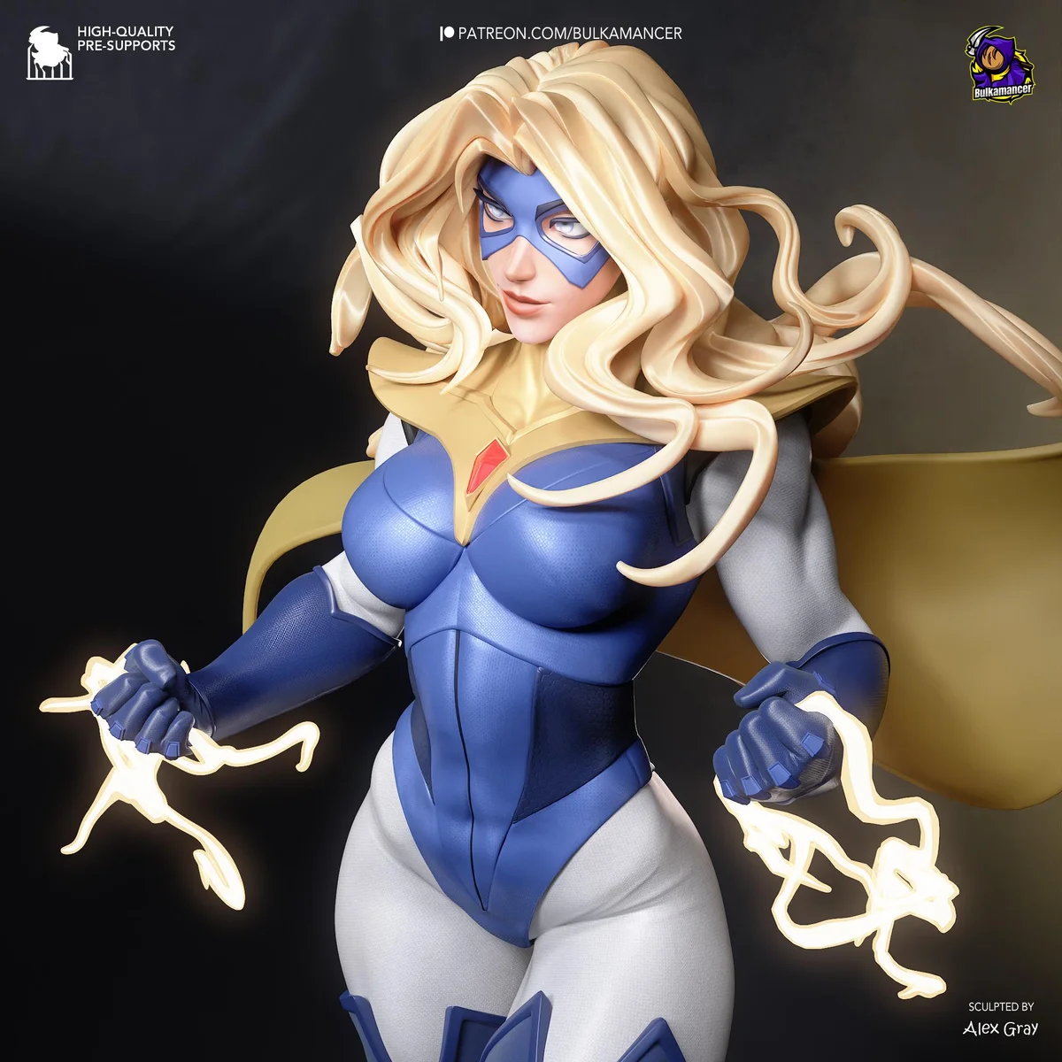 Blonde Blazer Superhero - Dispatch Game Unpainted Resin Figurine Kit - 1/8 Scale 286mm 11.3in - 3D Printed Statue Fan Art — 6/10