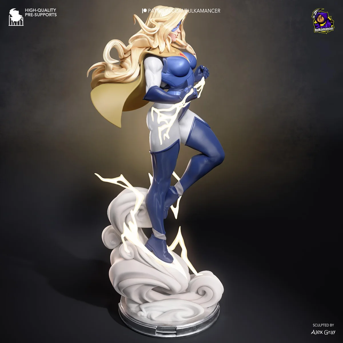 Blonde Blazer Superhero - Dispatch Game Unpainted Resin Figurine Kit - 1/8 Scale 286mm 11.3in - 3D Printed Statue Fan Art — 9/10