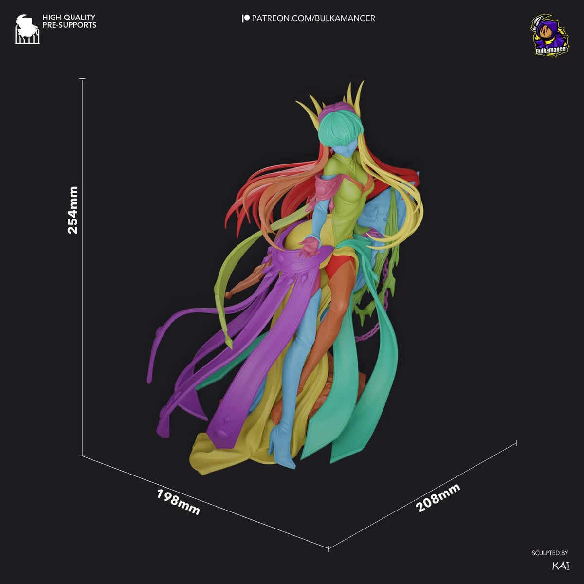 C.C. Immortal Witch - Code Geass Unpainted Resin Figurine Kit - 1/8 Scale 254mm 10.0in - 3D Printed Statue Fan Art — 2/10