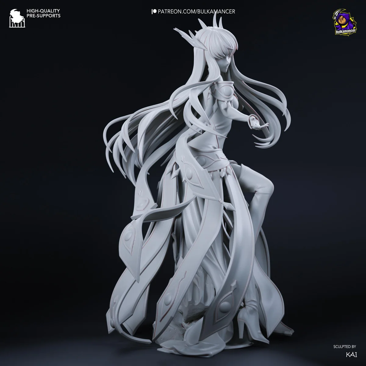 C.C. Immortal Witch - Code Geass Unpainted Resin Figurine Kit - 1/8 Scale 254mm 10.0in - 3D Printed Statue Fan Art — 9/10