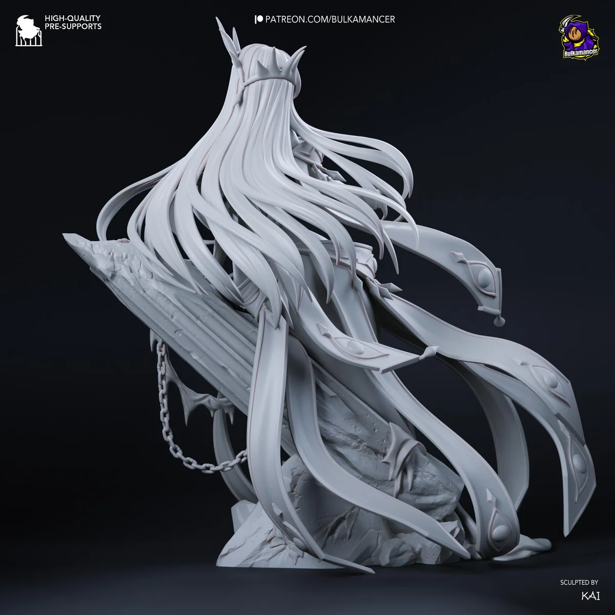 C.C. Immortal Witch - Code Geass Unpainted Resin Figurine Kit - 1/8 Scale 254mm 10.0in - 3D Printed Statue Fan Art — 10/10