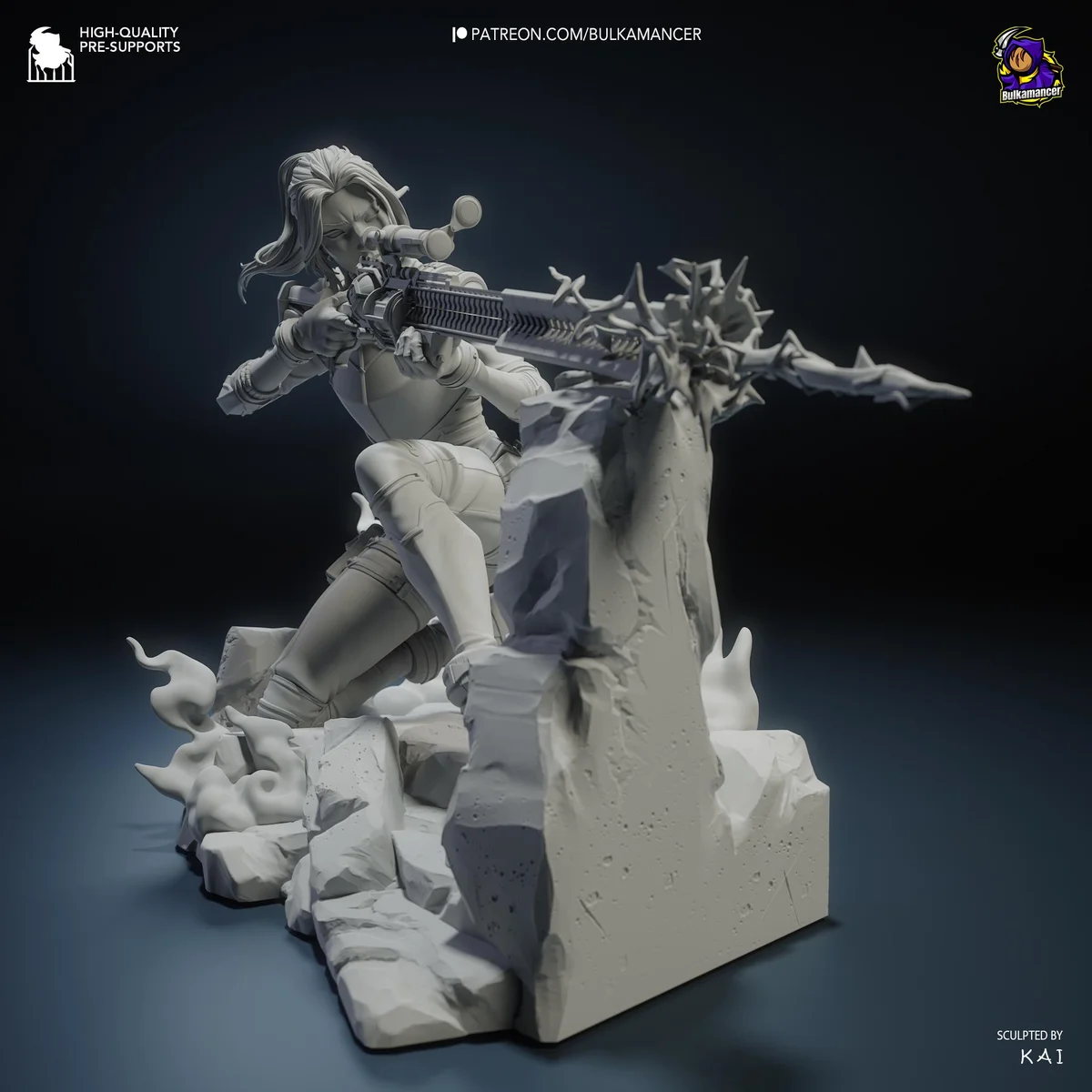 Caitlyn Sheriff of Piltover Hextech Sniper - Arcane League of Legends Netflix Unpainted Resin Figurine Kit - 1/10 Scale 155mm 6.1in - Statue — 6/10