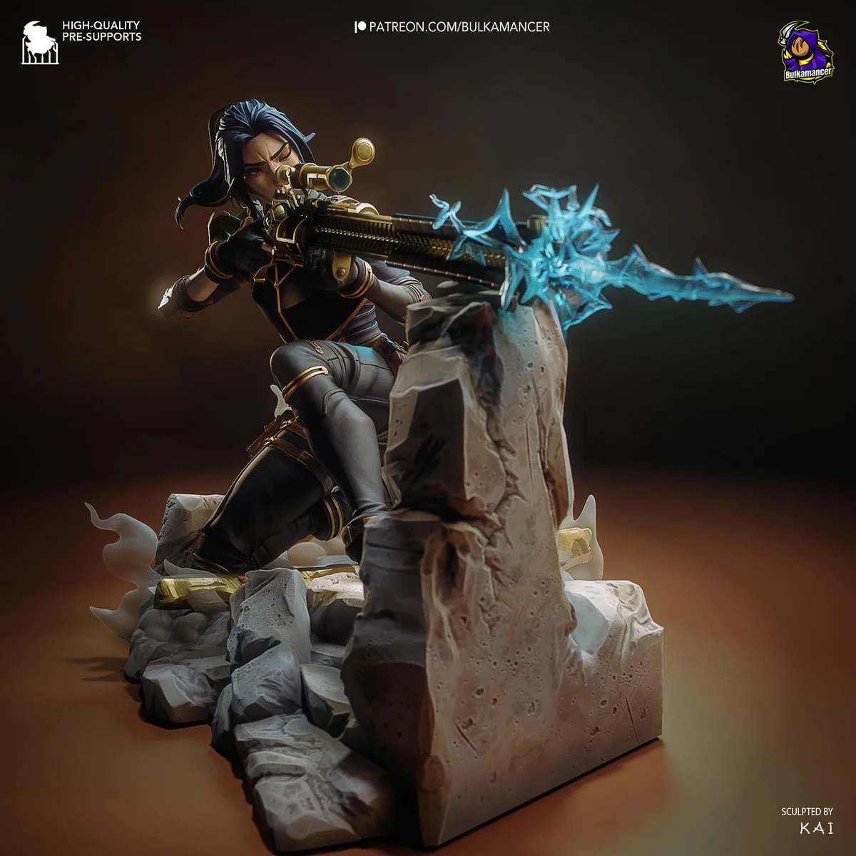 Caitlyn Sheriff of Piltover Hextech Sniper - Arcane League of Legends Netflix Unpainted Resin Figurine Kit - 1/10 Scale 155mm 6.1in - Statue — 10/10