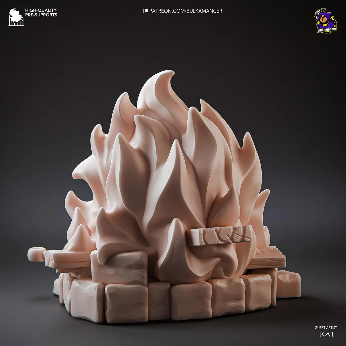 Calcifer Chibi Fire Demon - Howl's Moving Castle Ghibli Unpainted Resin Chibi Figurine - 1/8 Scale 70mm 2.8in - 3D Printed Mini Statue — 5/8