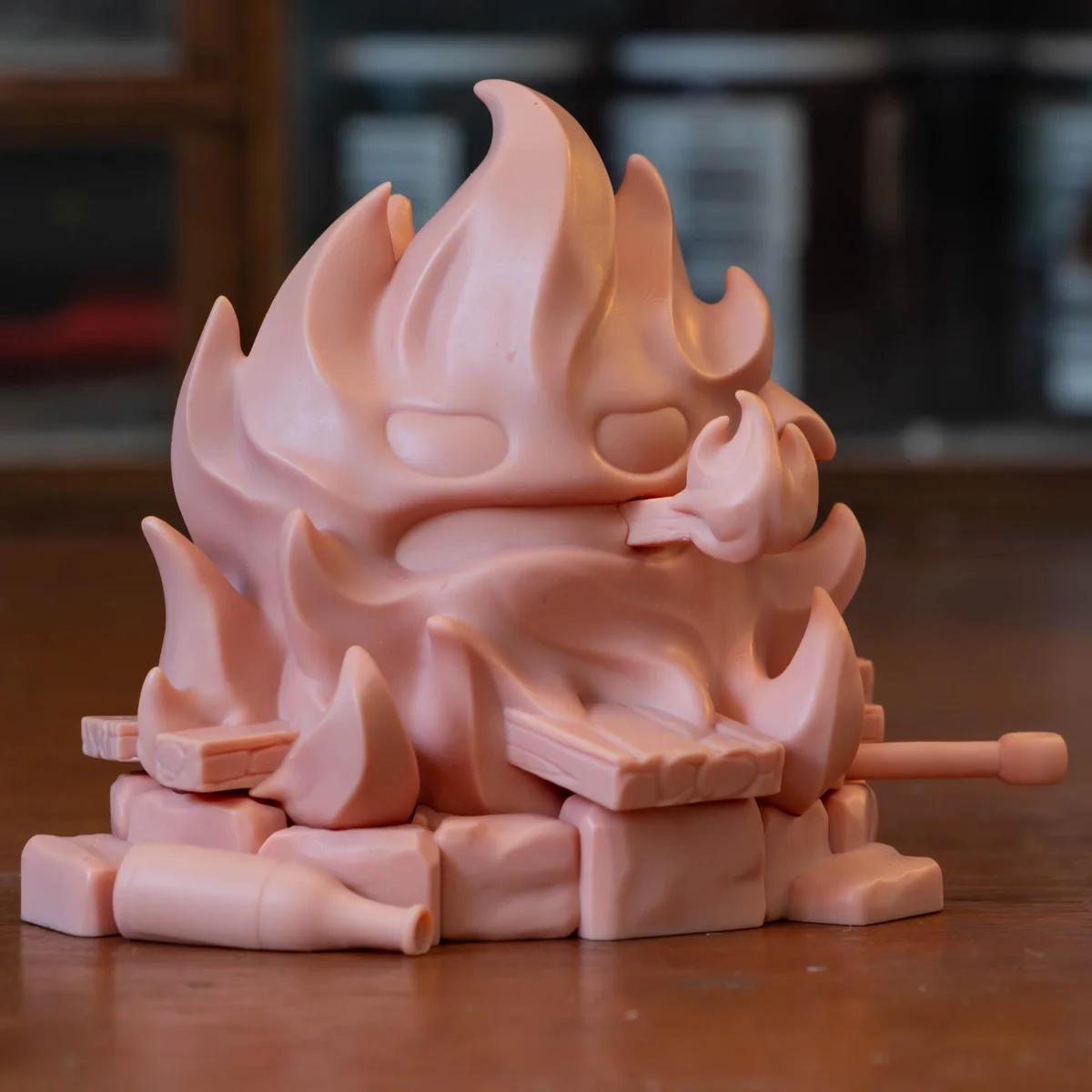Calcifer Chibi Fire Demon - Howl's Moving Castle Ghibli Unpainted Resin Chibi Figurine - 1/8 Scale 70mm 2.8in - 3D Printed Mini Statue — 2/8