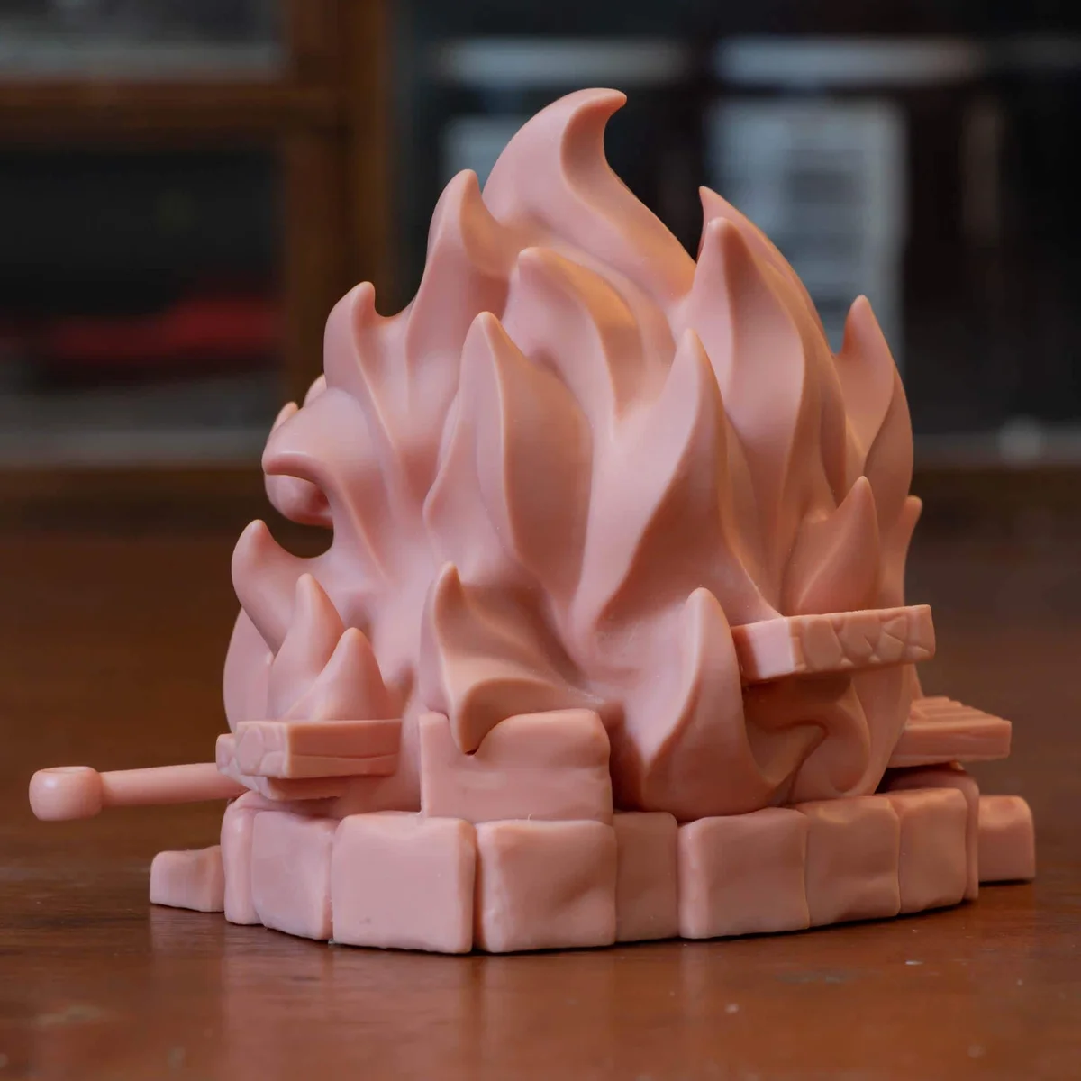 Calcifer Chibi Fire Demon - Howl's Moving Castle Ghibli Unpainted Resin Chibi Figurine - 1/8 Scale 70mm 2.8in - 3D Printed Mini Statue — 7/8