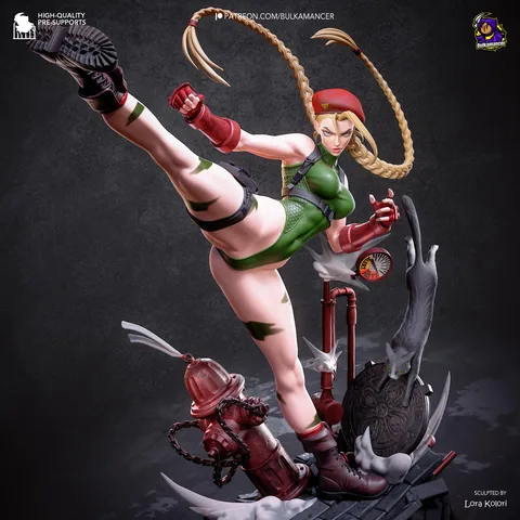 Cammy White Delta Red Operative - Street Fighter Unpainted Resin Figurine Kit - 1/8 Scale 251mm 9.9in - 3D Printed Statue Fan Art