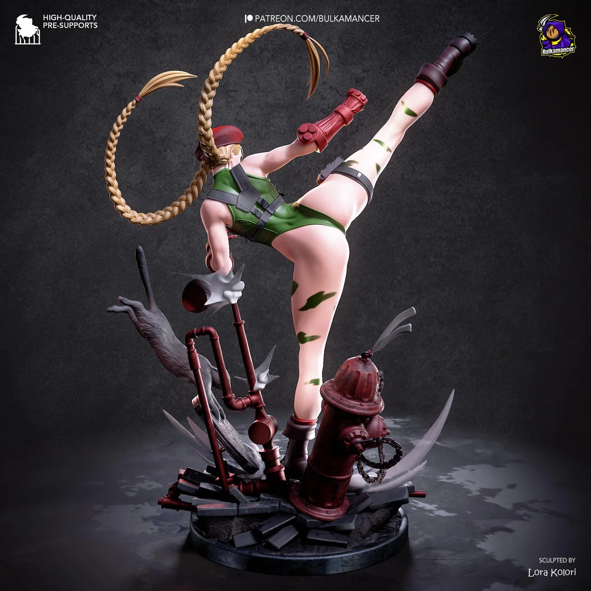 Cammy White Delta Red Operative - Street Fighter Unpainted Resin Figurine Kit - 1/8 Scale 251mm 9.9in - 3D Printed Statue Fan Art — 9/10