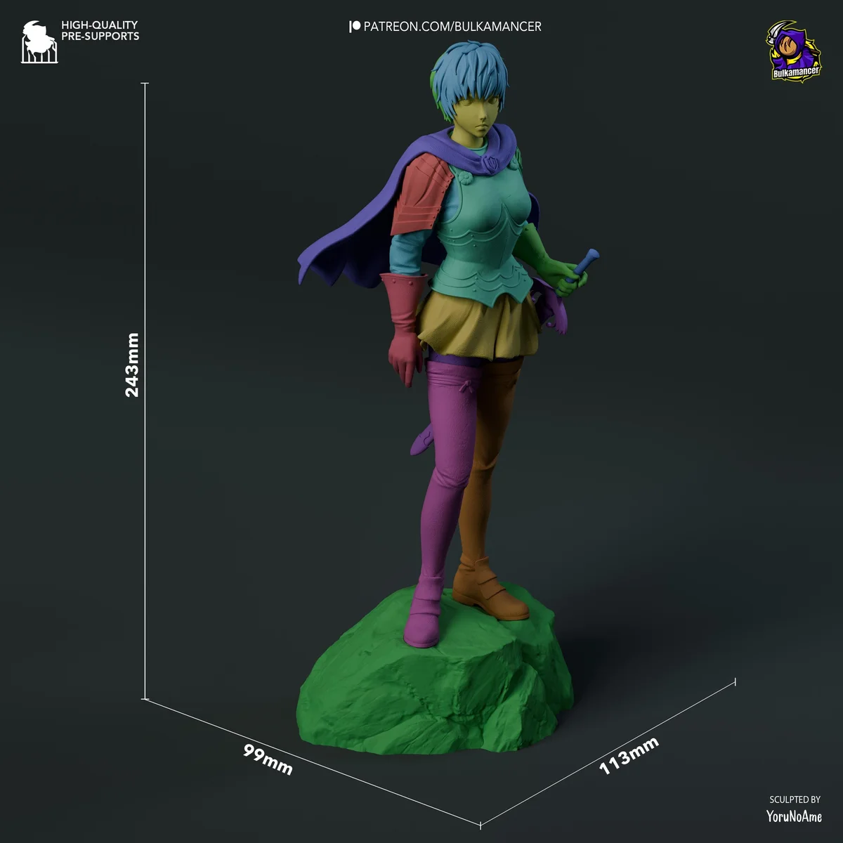 Casca Knight of the Hawks - Berserk Golden Age Arc Unpainted Resin Figurine Kit - 1/8 Scale 243mm 9.6in - 3D Printed Statue Fan Art — 2/10