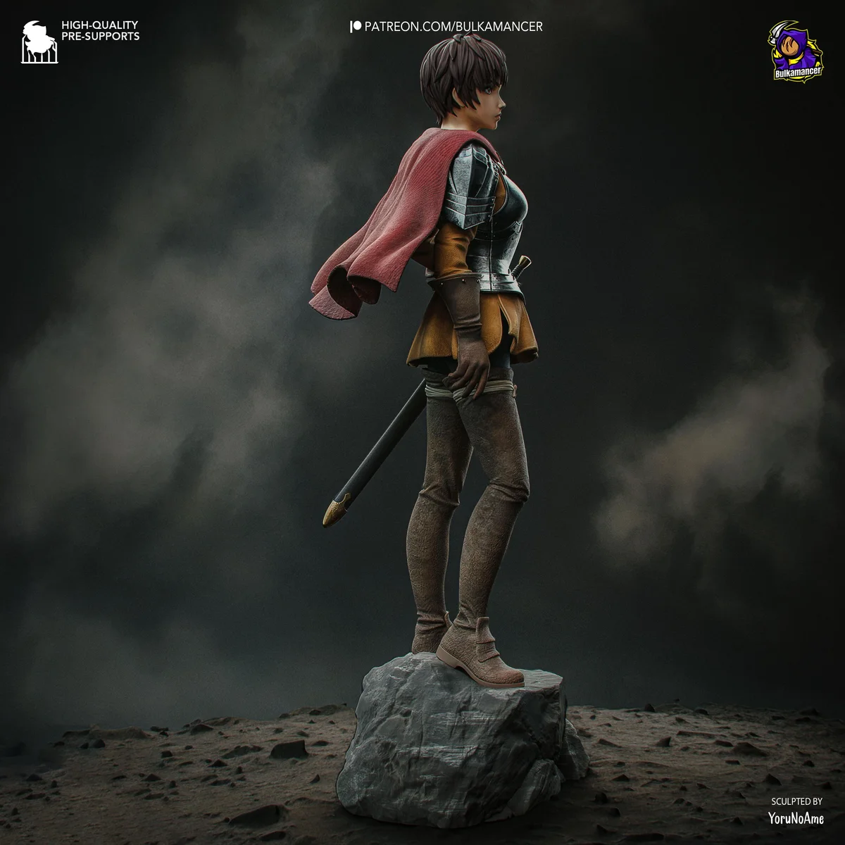 Casca Knight of the Hawks - Berserk Golden Age Arc Unpainted Resin Figurine Kit - 1/8 Scale 243mm 9.6in - 3D Printed Statue Fan Art — 5/10